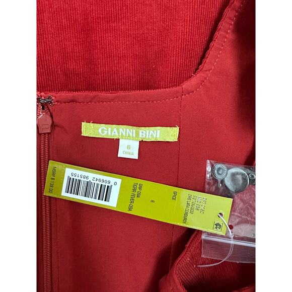 Gianni Bini|DRS Lara Corduroy Dress|Red Spice|NWT|SZ 8 - Picture 6 of 9
